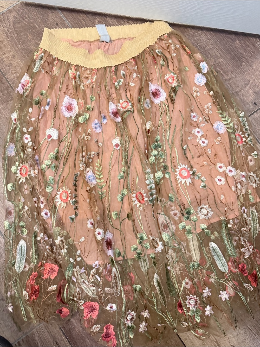 Aratta Floral Embroidered Tulle Midi Skirt - Medium - Picture 2 of 7